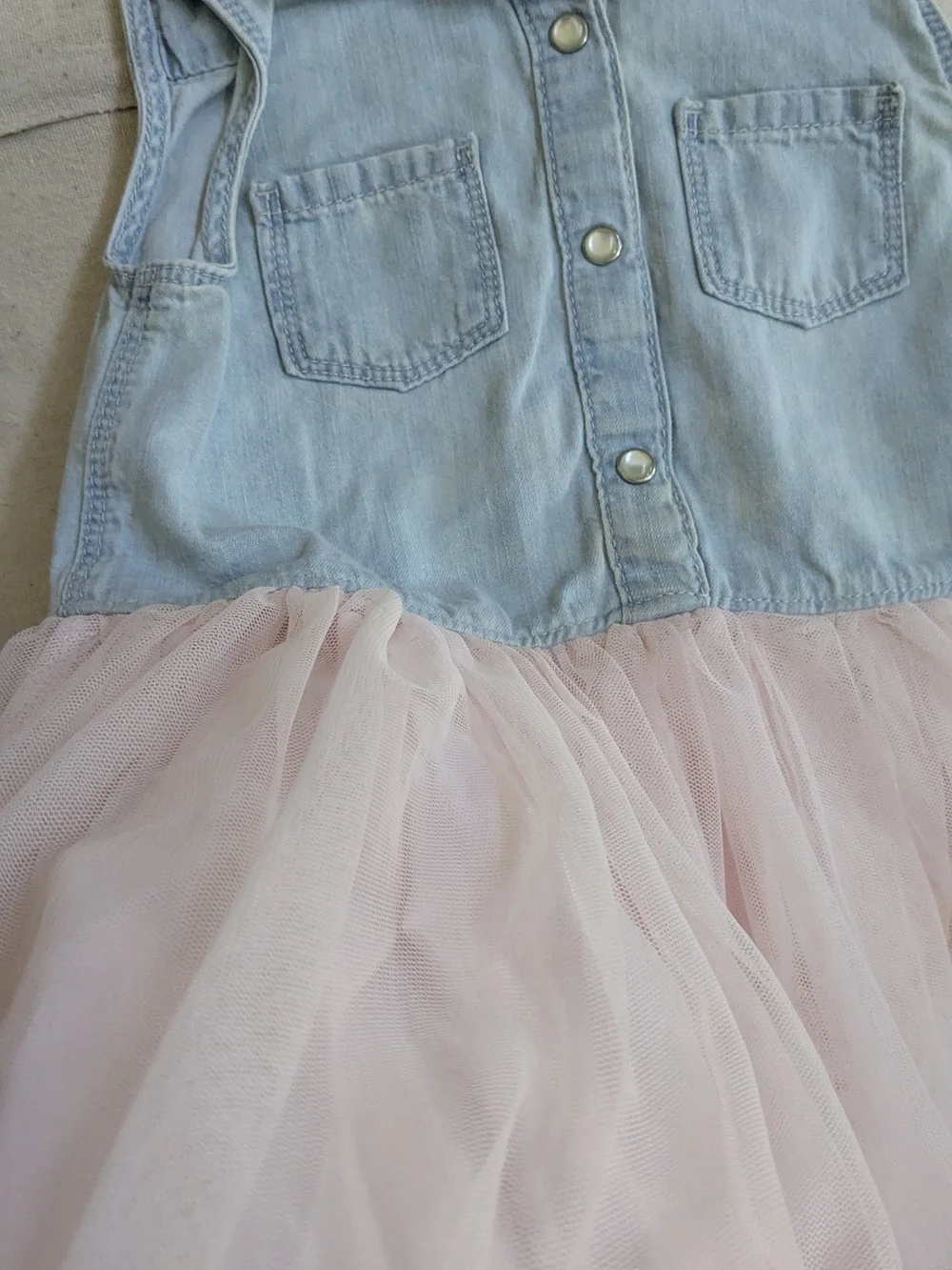 OshKosh Light Denim & Pink Tulle Dress Size 2T